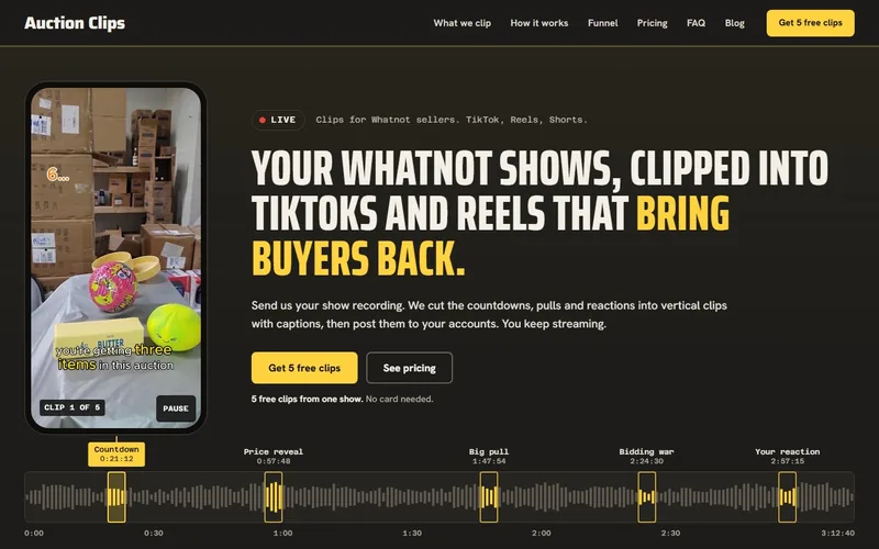 Auction Clips home page